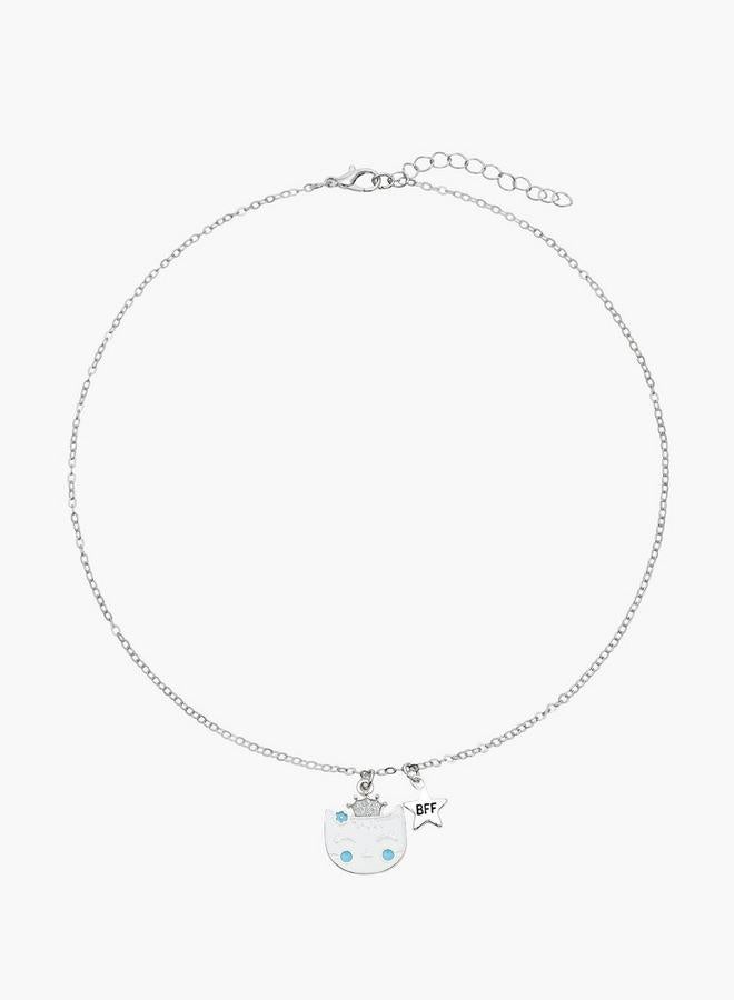 Flora Bella By Shoexpress Cat Pendant Bff Necklace - Set Of 2 - Image 3